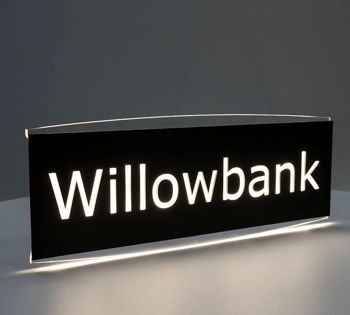 The larger Horizon LED signs are perfect to showcase house names or business branding. Available in many illuminated colours and matt acrylic face colours.