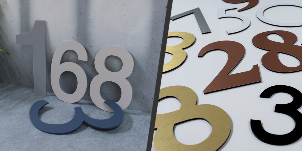 Flat cut house numbers