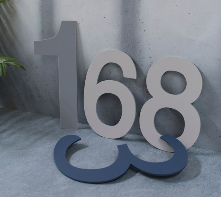 Flat cut house numbers