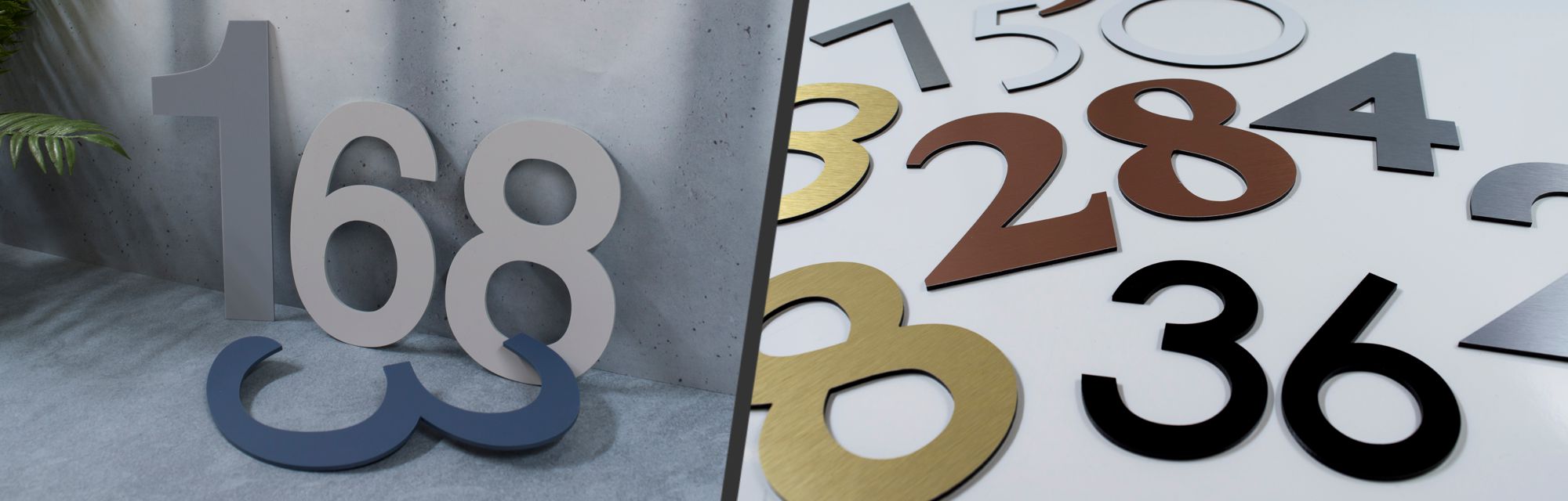 Flat cut house numbers