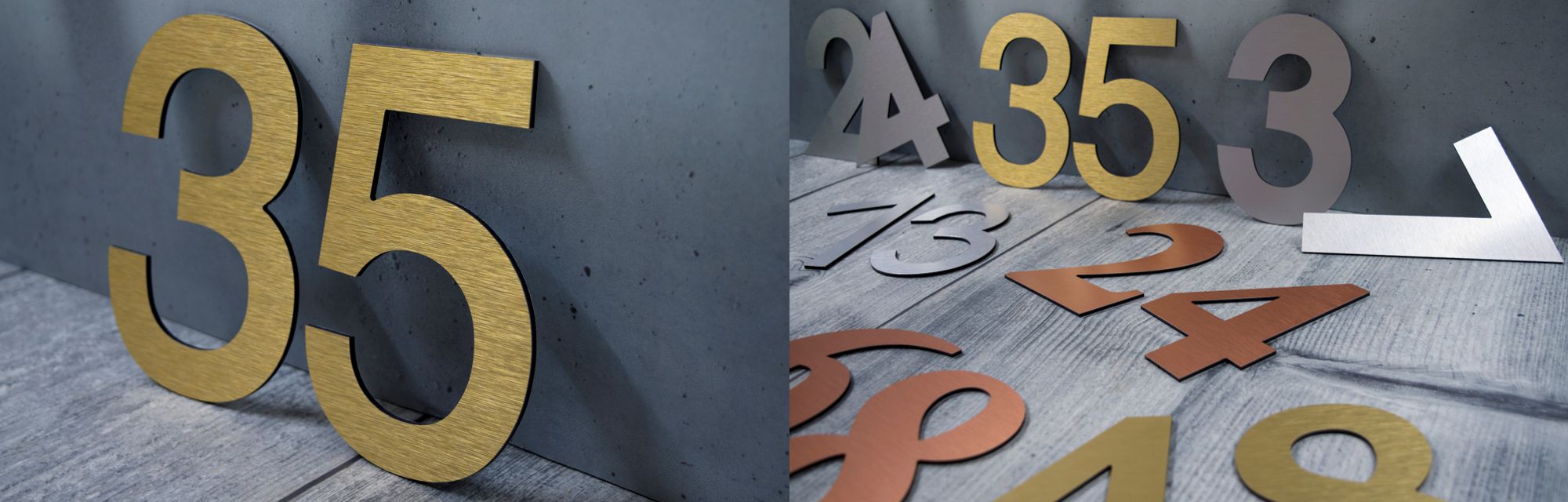 Brushed Metallic Flat Cut Numbers