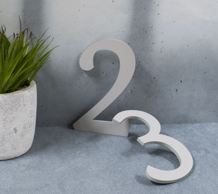 Matt Finish Flat Cut Numbers in 5mm Acrylic