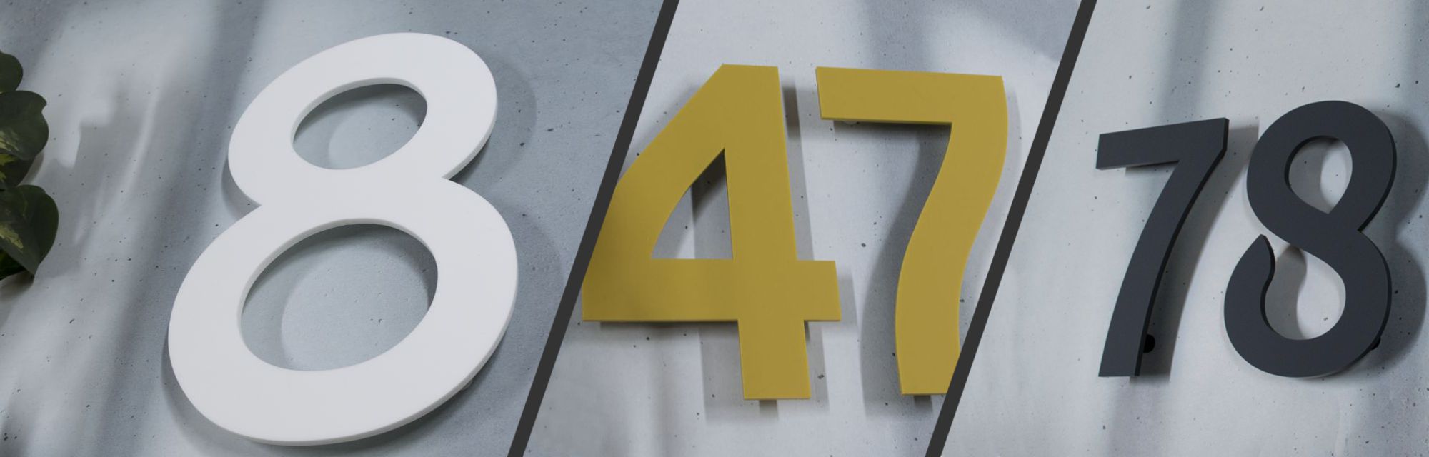 Modern wall-mounted floating house numbers