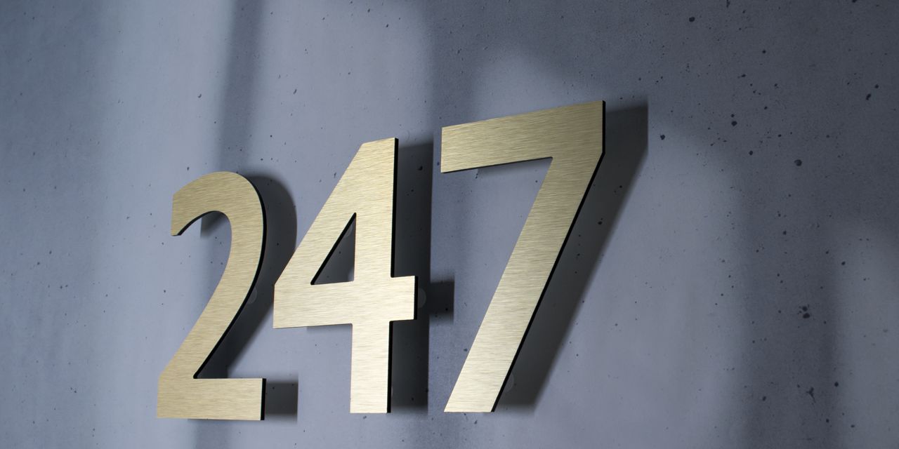 Brushed Gold Effect Floating House Numbers