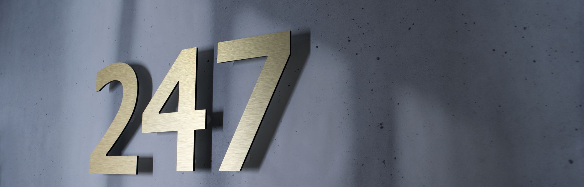 Brushed Gold Effect Floating House Numbers
