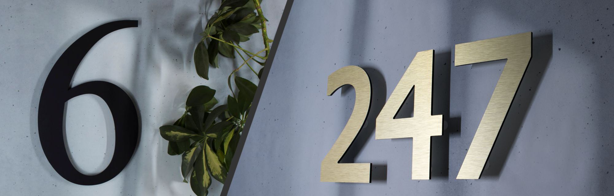 Modern wall-mounted floating house numbers