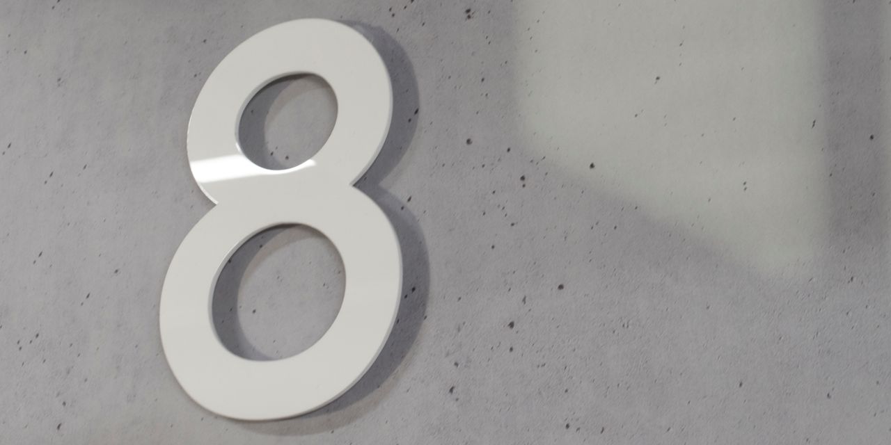 5mm Gloss Acrylic Floating Numbers