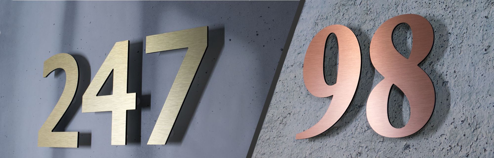 Modern wall-mounted floating house numbers