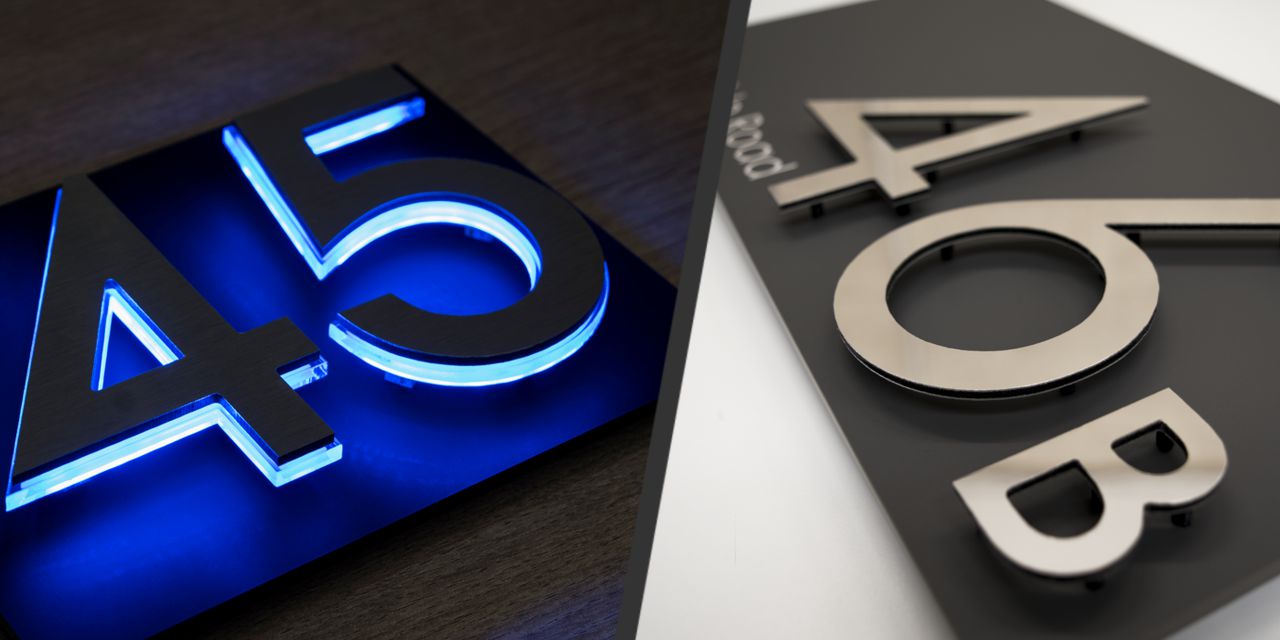 Modern 3D-style house sign designs