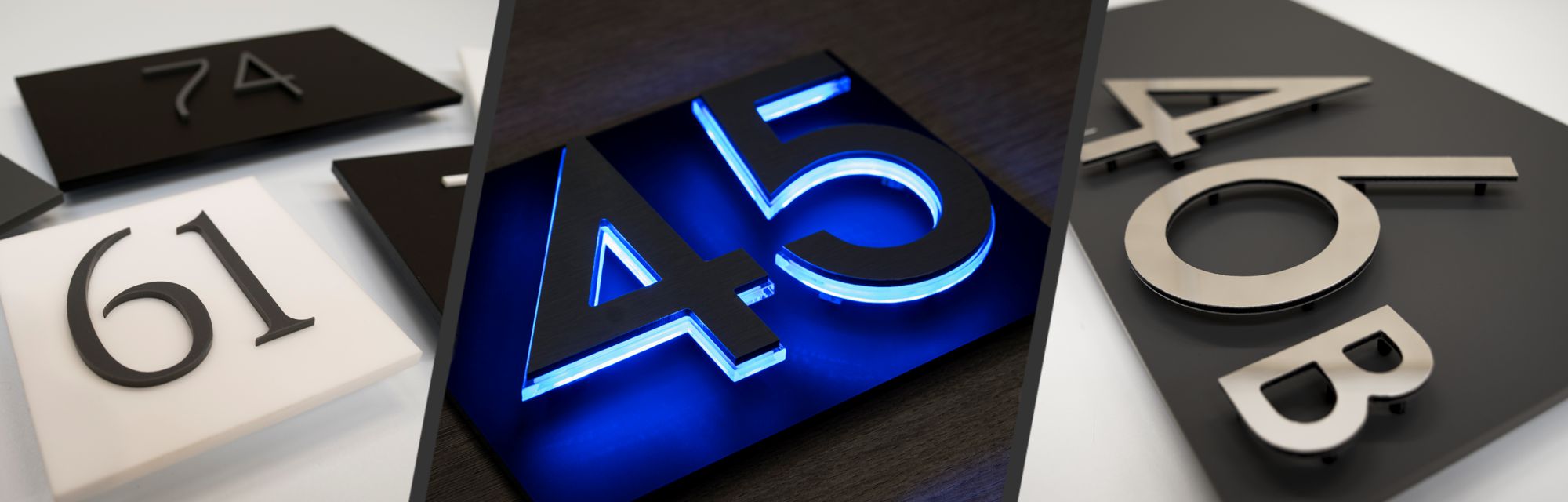 Modern 3D-style house sign designs