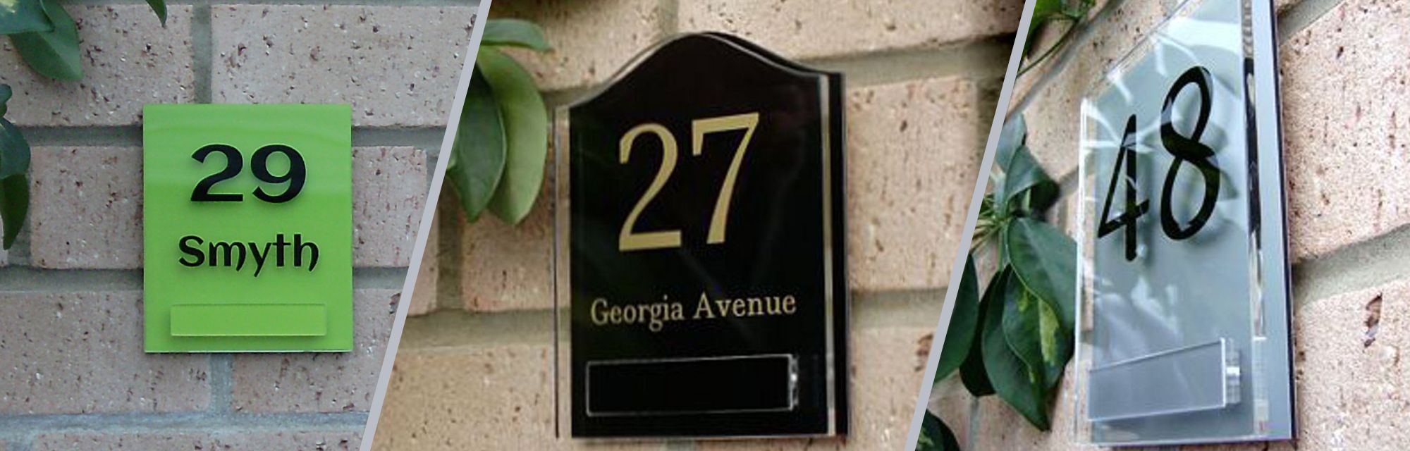 Lyndon Modern Acrylic Apartment Signs