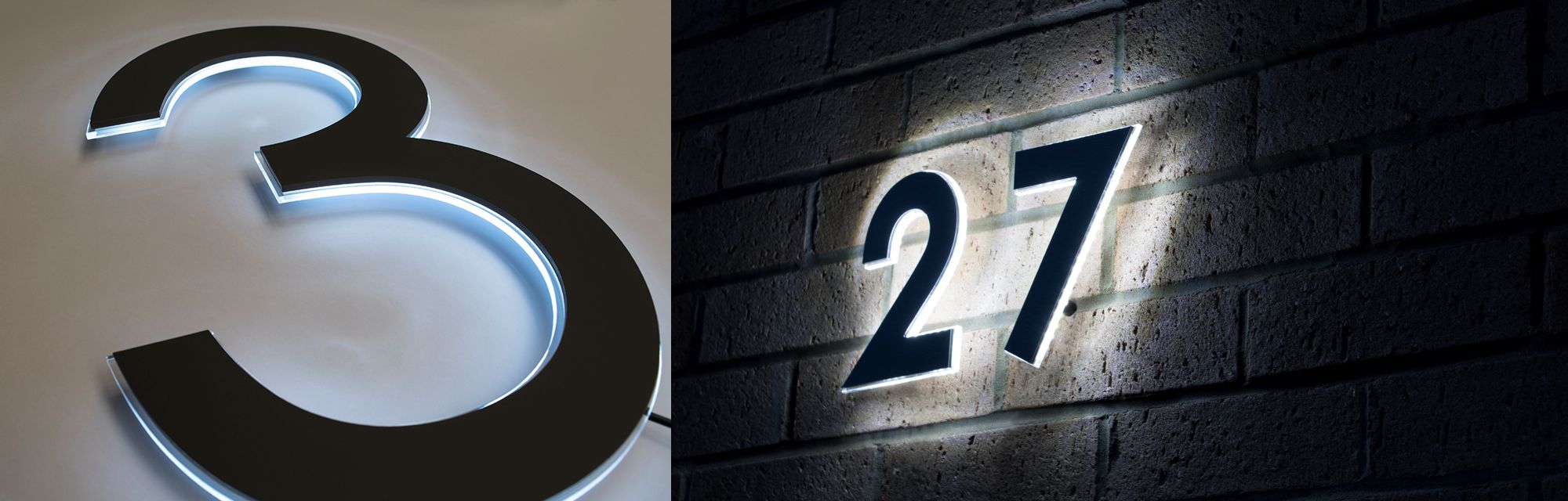 N-Lux™ Brushed Metallic Finish LED Floating Numbers